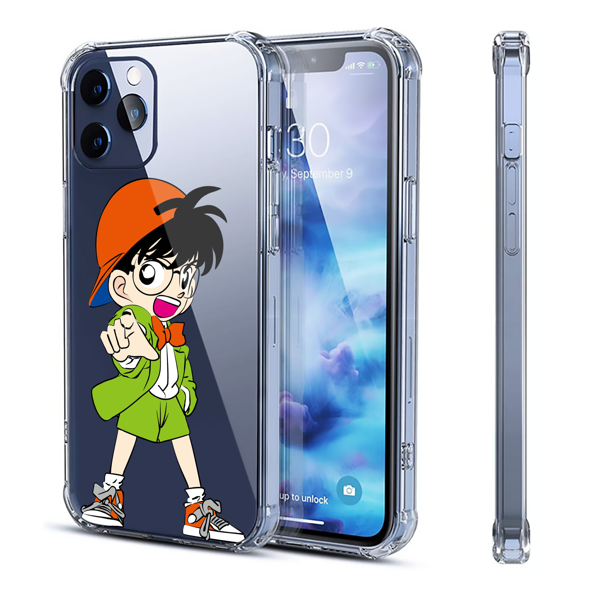 （画像用） 名探偵コナン 江戸川 コナン Detective Conan Conan Edogawa 【iPhone 12シリーズ対応】透明スマホケース（クリアソフトケース）